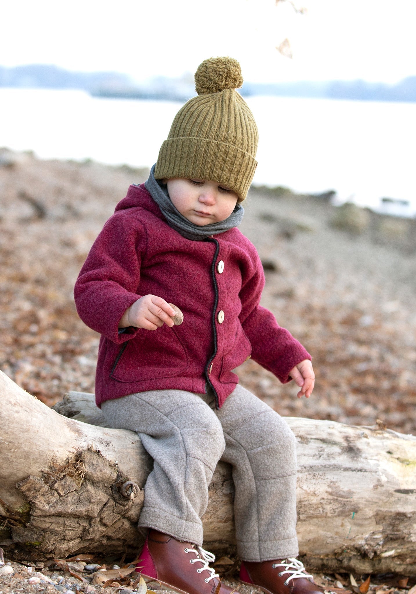 Pantaloni din lână fiartă reciclată - Cashmere Pure Pure HipHip.ro