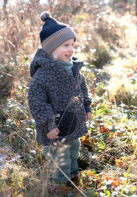 Pantaloni din lână fiartă - Sage