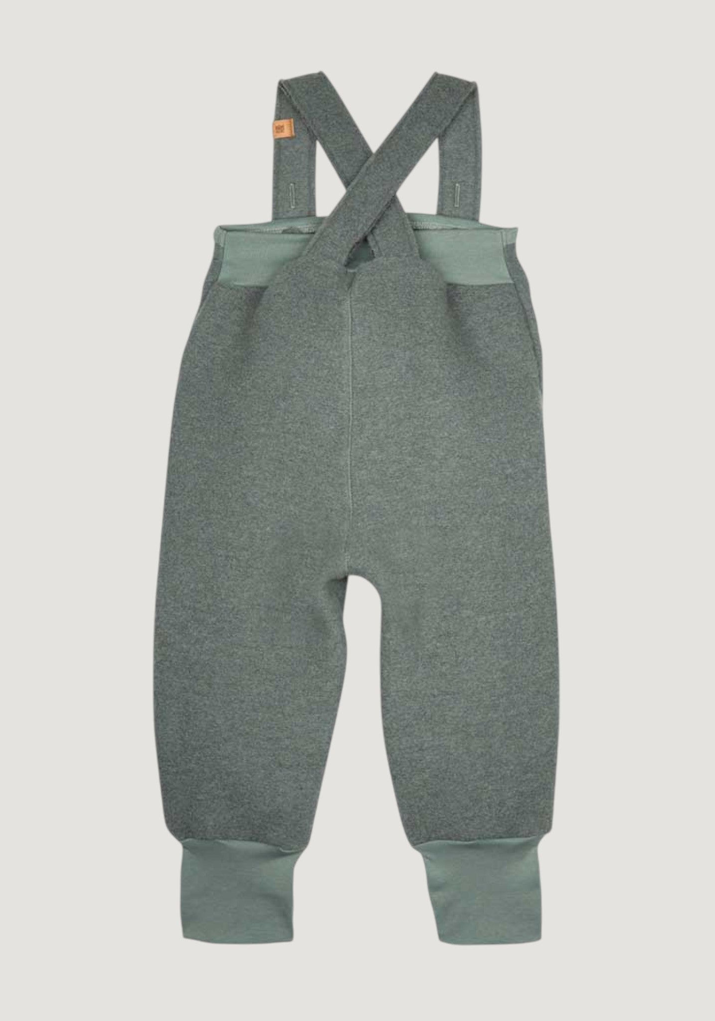 Pantaloni din lână fiartă - Sage