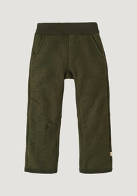 Pantaloni din lână merinos fiartă - Olive