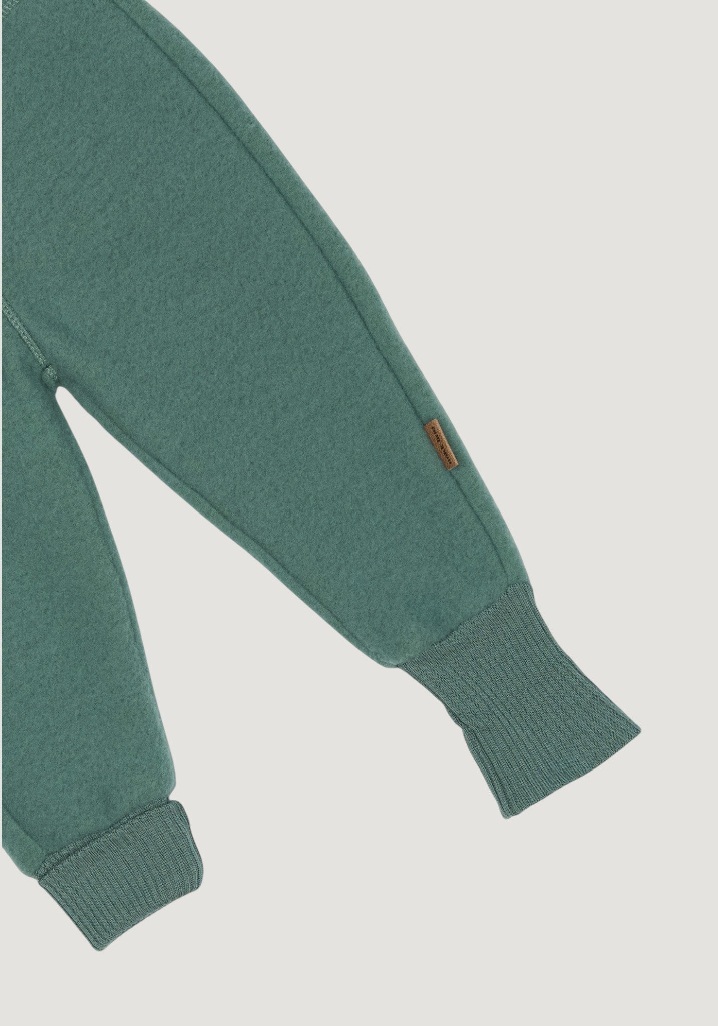 Pantaloni fleece din lână merinos - Balsam Green