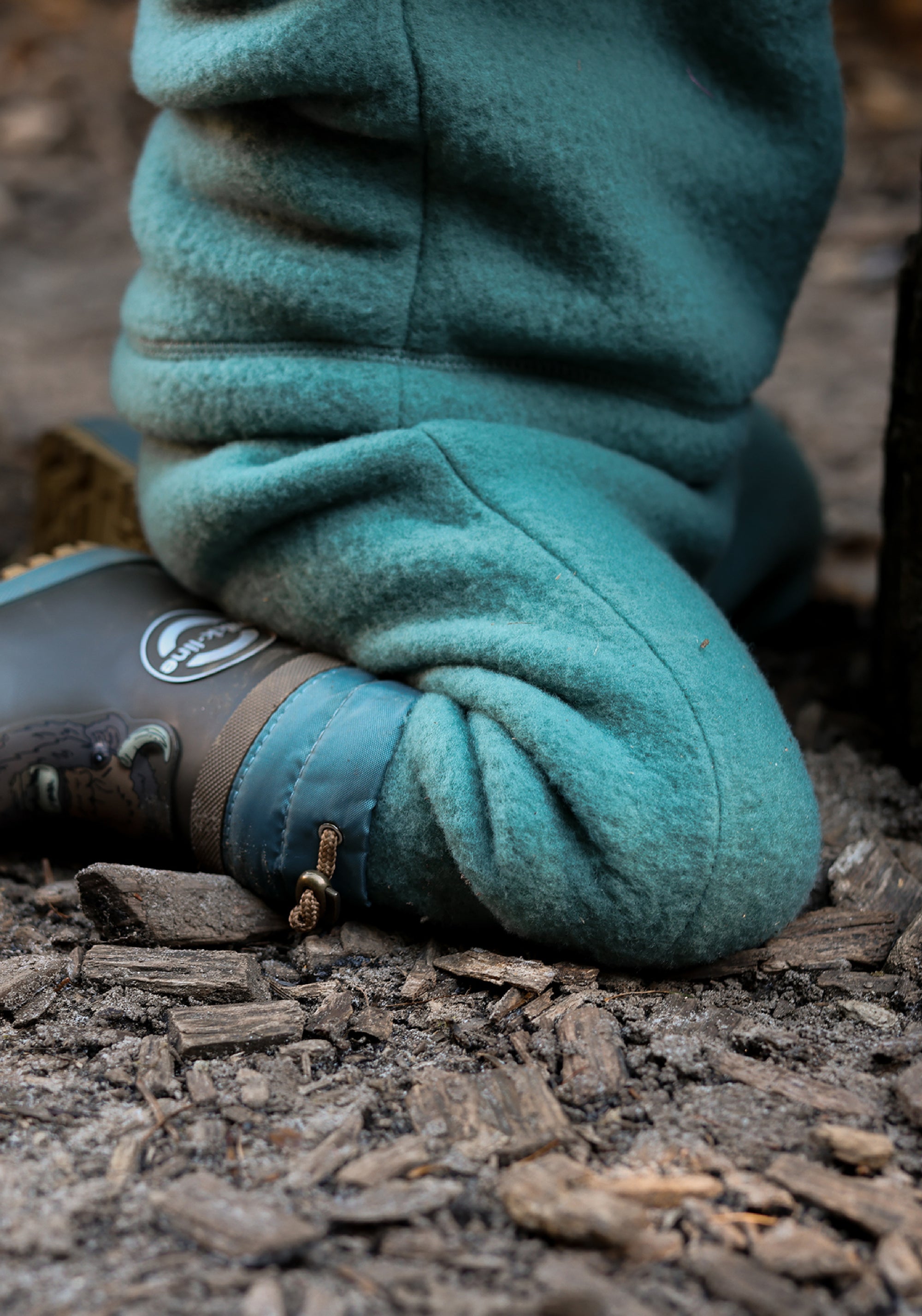 Pantaloni fleece din lână merinos - Balsam Green