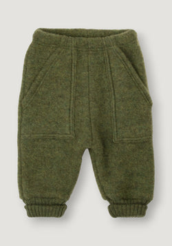 Pantaloni fleece din lână merinos - Dark Olive 80