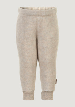 Pantaloni fleece din lână merinos - Melange White