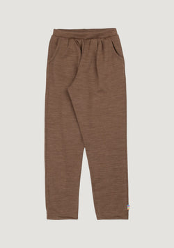 Pantaloni lână merinos - Single Wool Melange Warm Brown