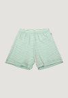 Pantaloni scurți din lână merinos și mătase - Green Stripe Joha HipHip.ro