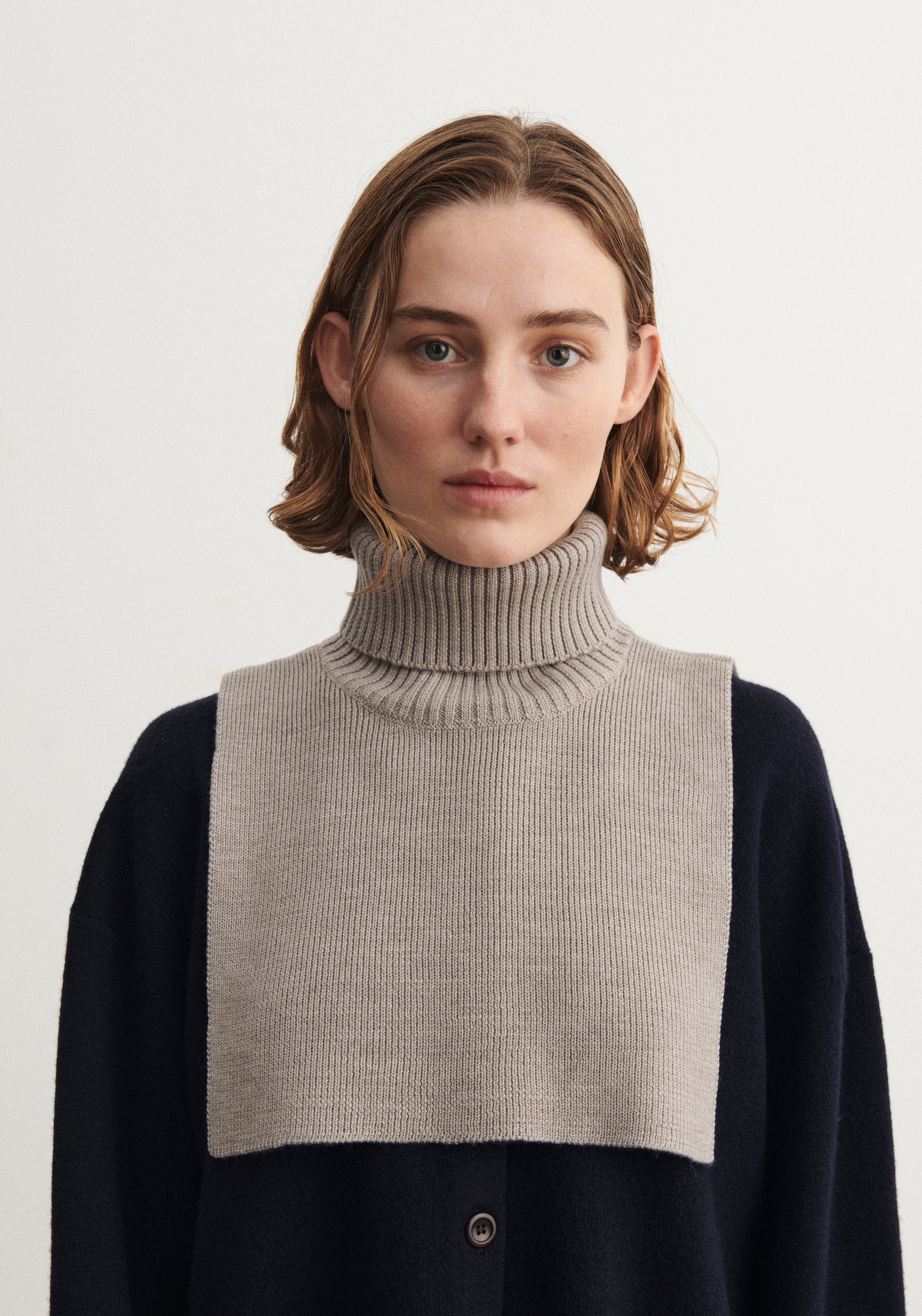 Pieptar din lână merinos - Knit Oat Melange