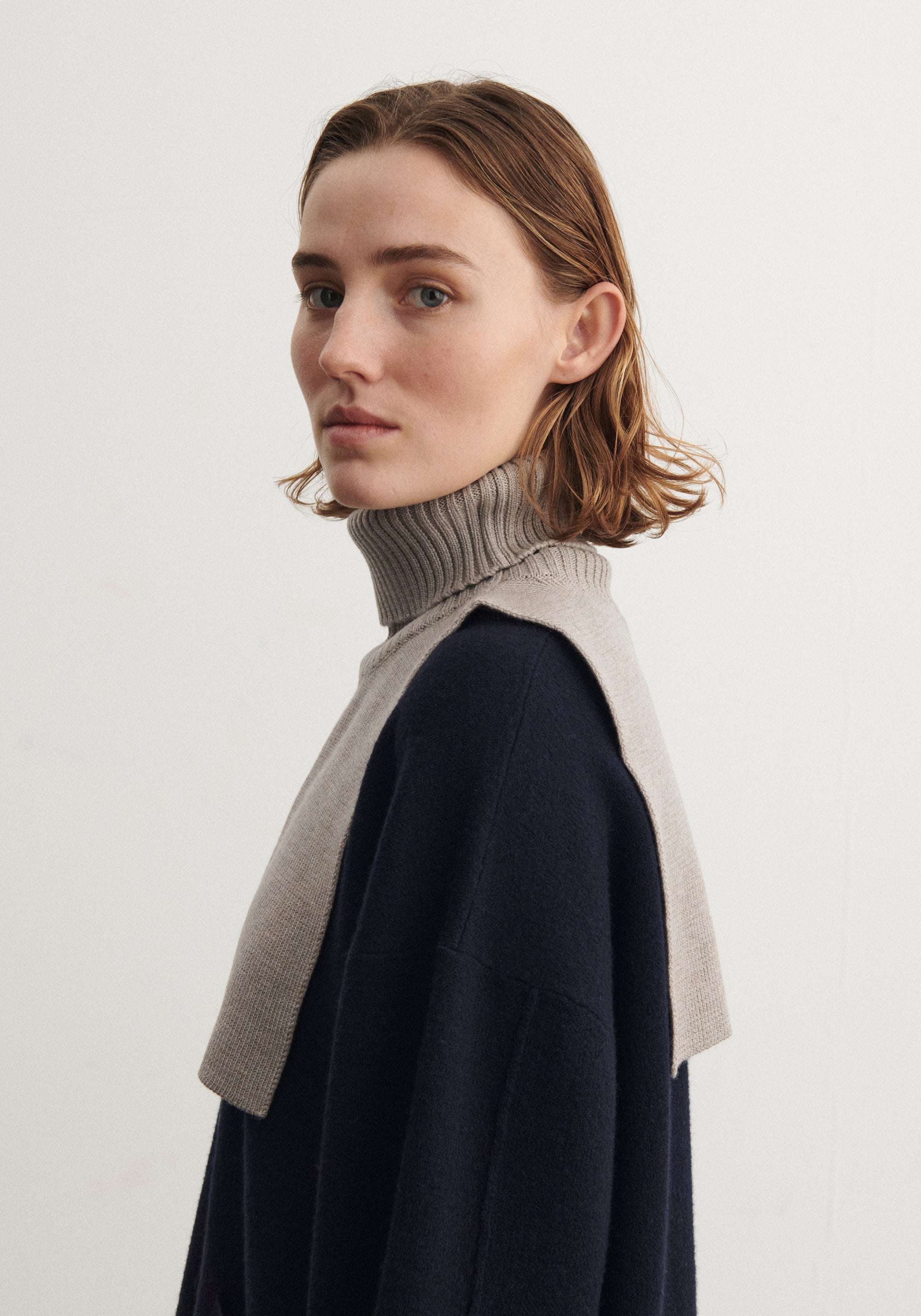 Pieptar din lână merinos - Knit Oat Melange