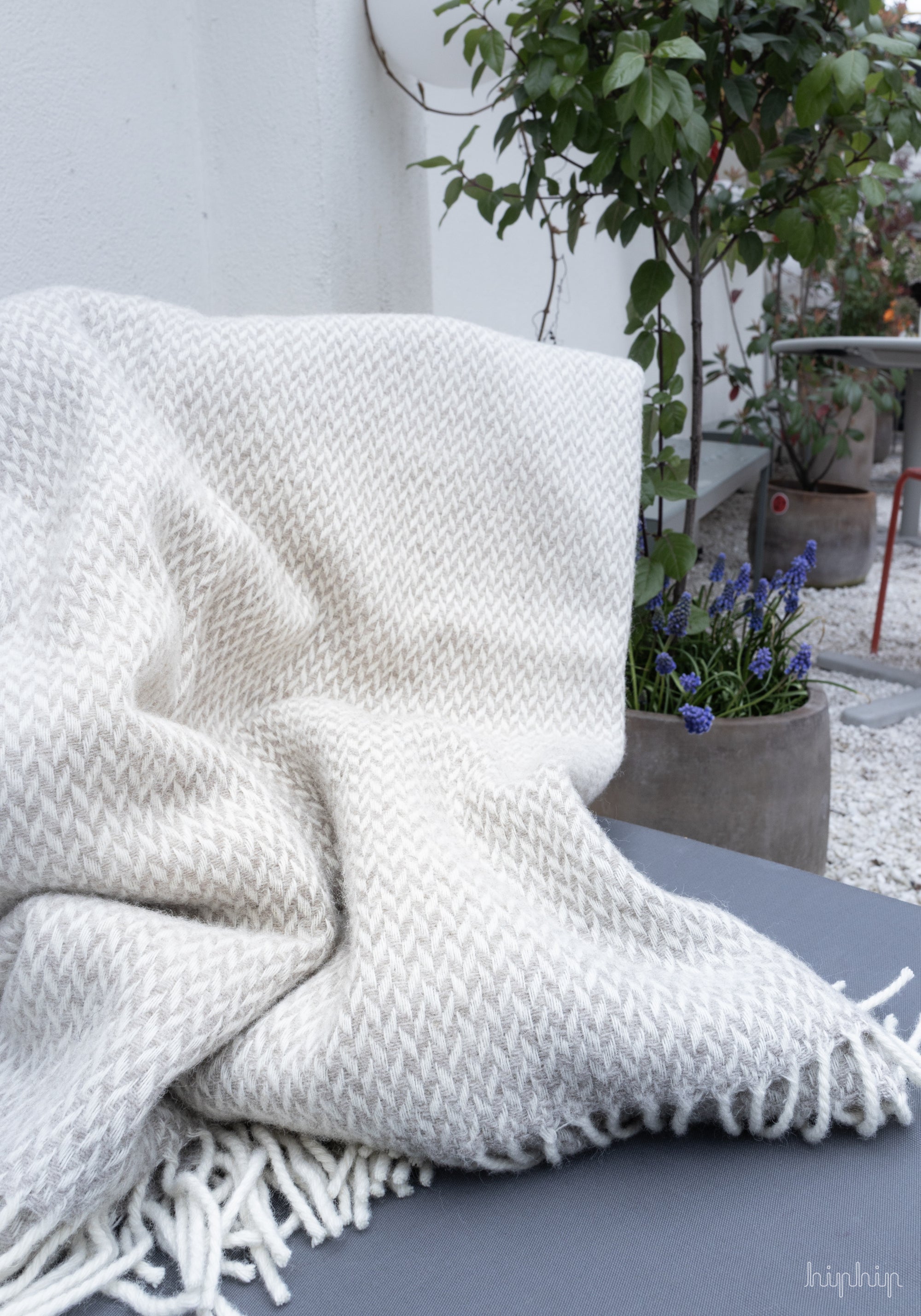 Pled Premium din lână merinos - Pulse Sand