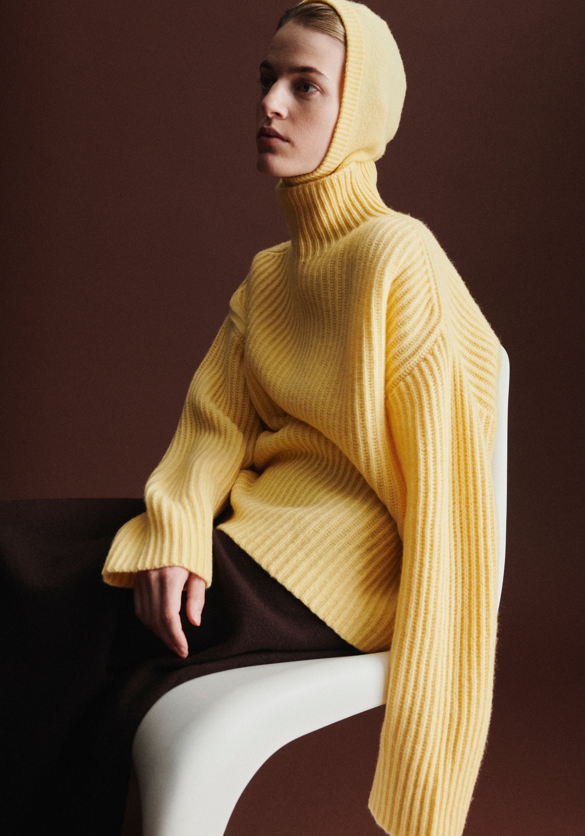 Pulover din lână - Rib Wheat