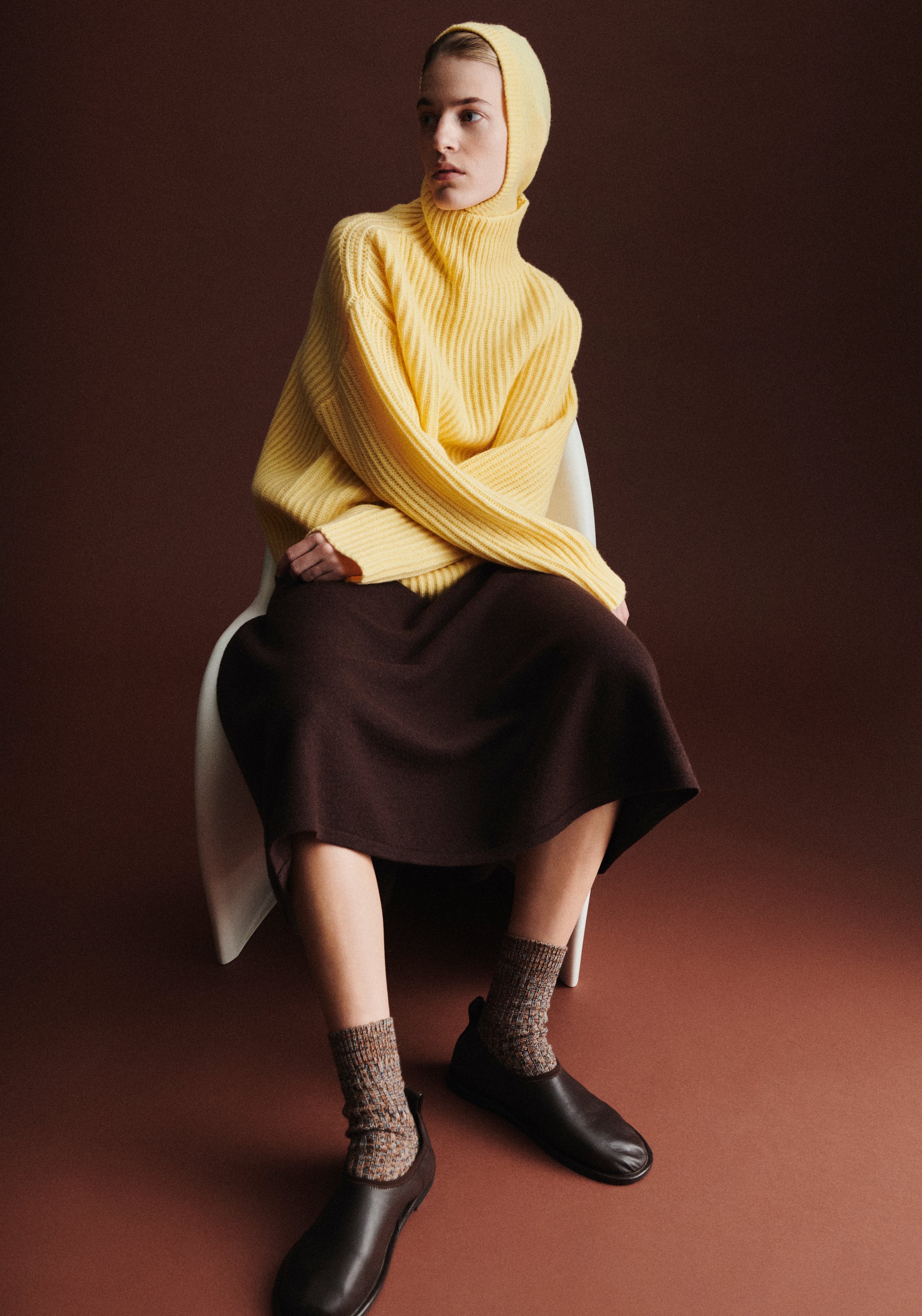 Pulover din lână - Rib Wheat