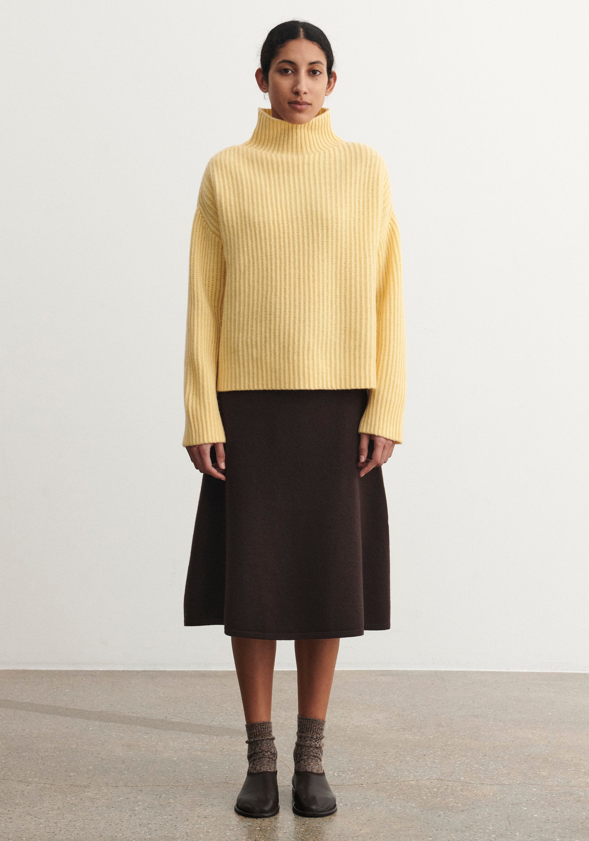 Pulover din lână - Rib Wheat