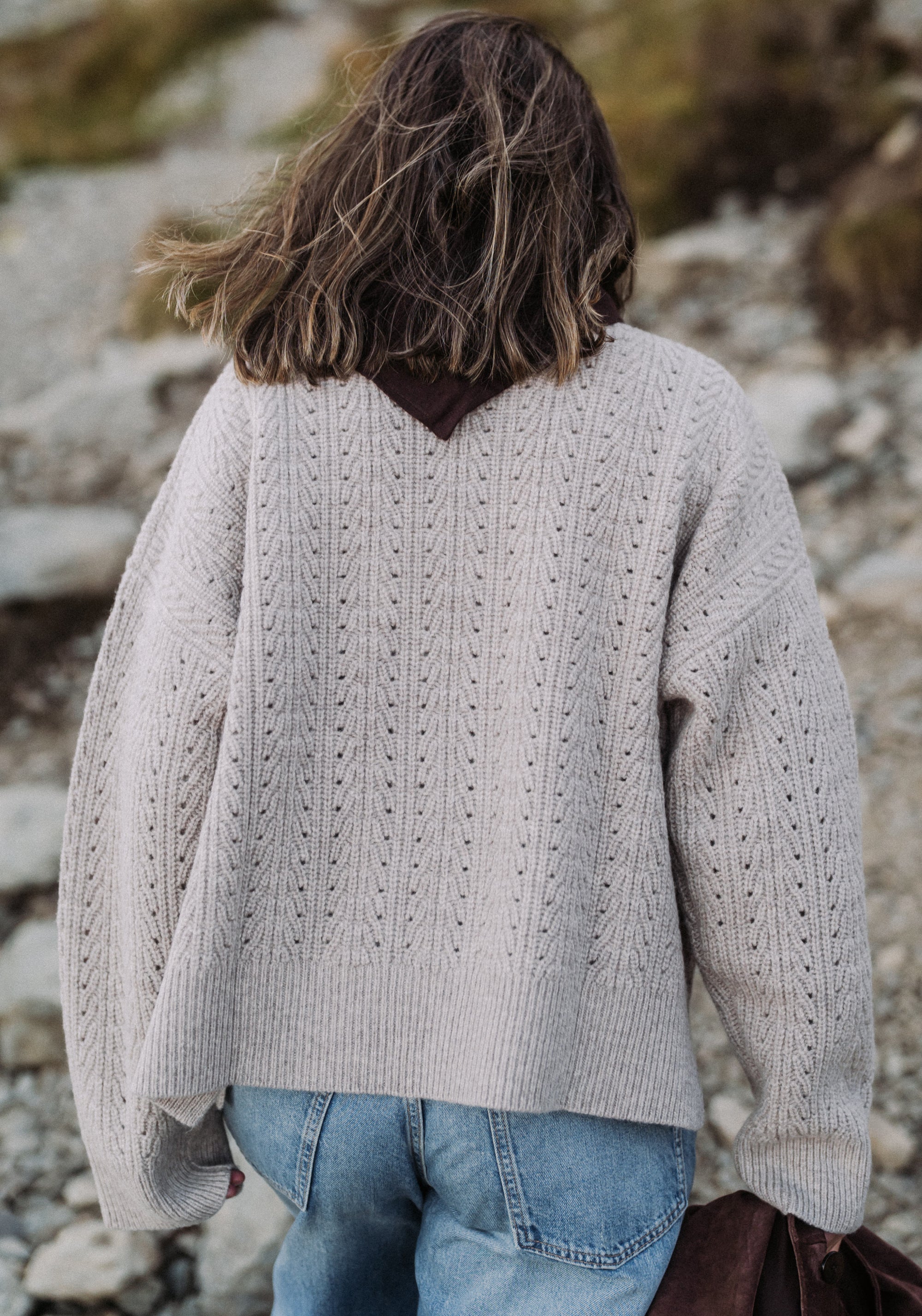 Pulover din lână - Structure Oat Melange