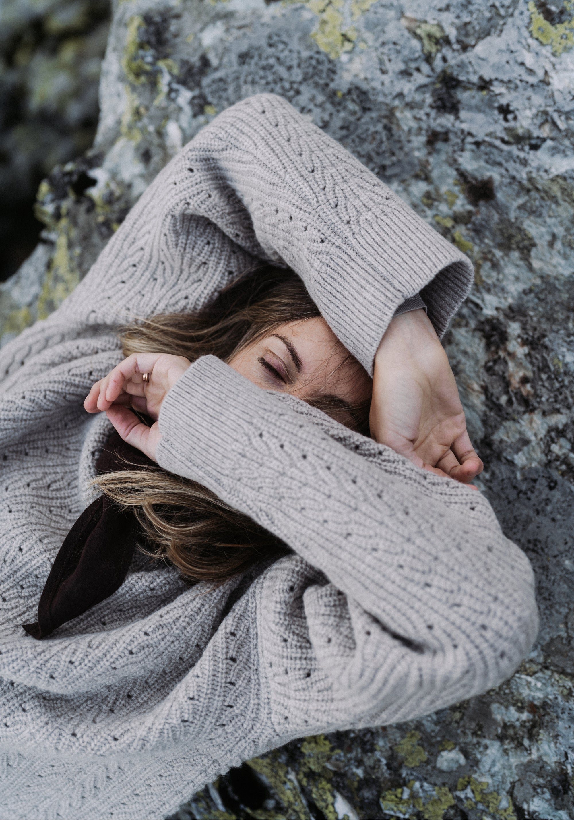 Pulover din lână - Structure Oat Melange