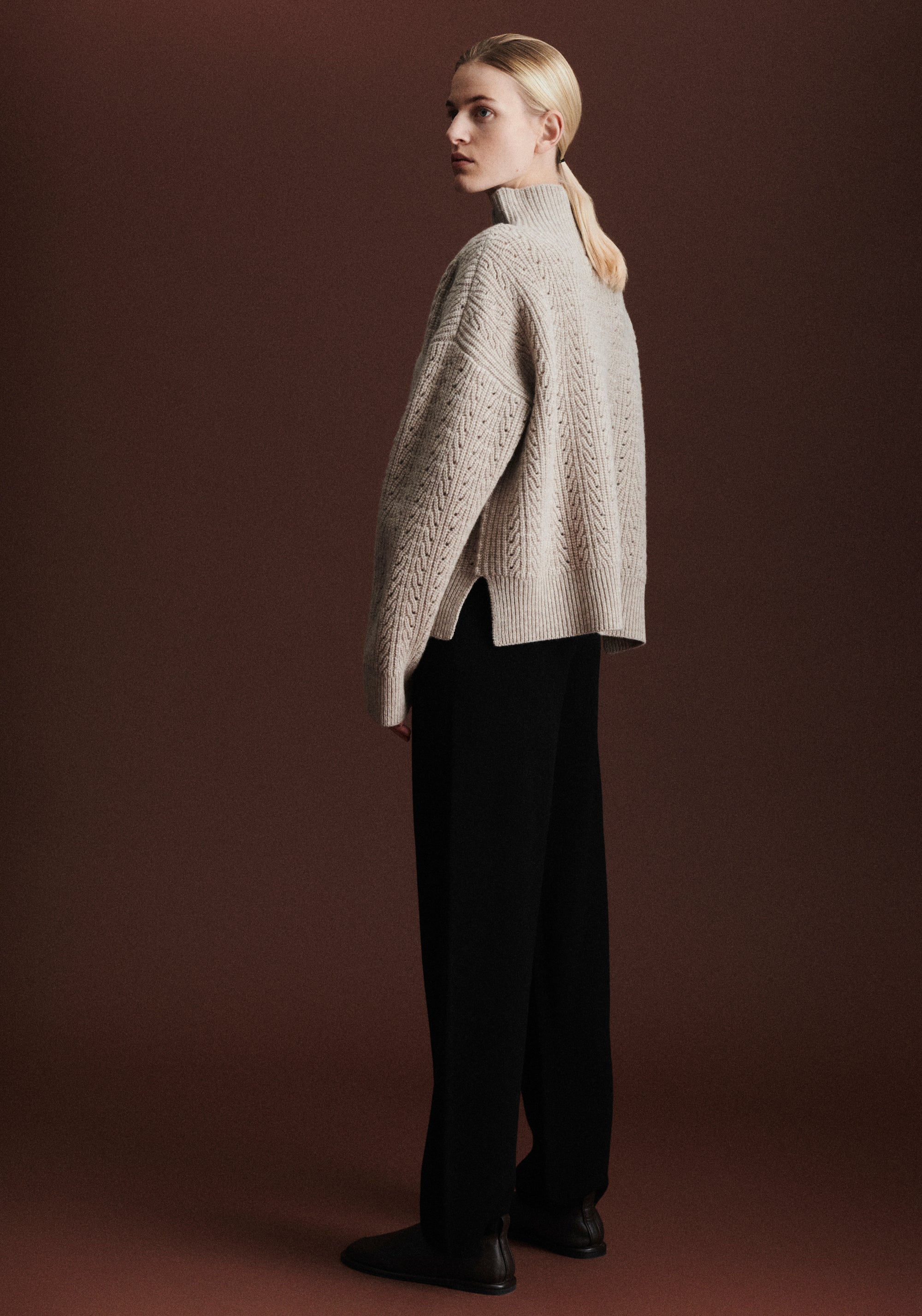 Pulover din lână - Structure Oat Melange