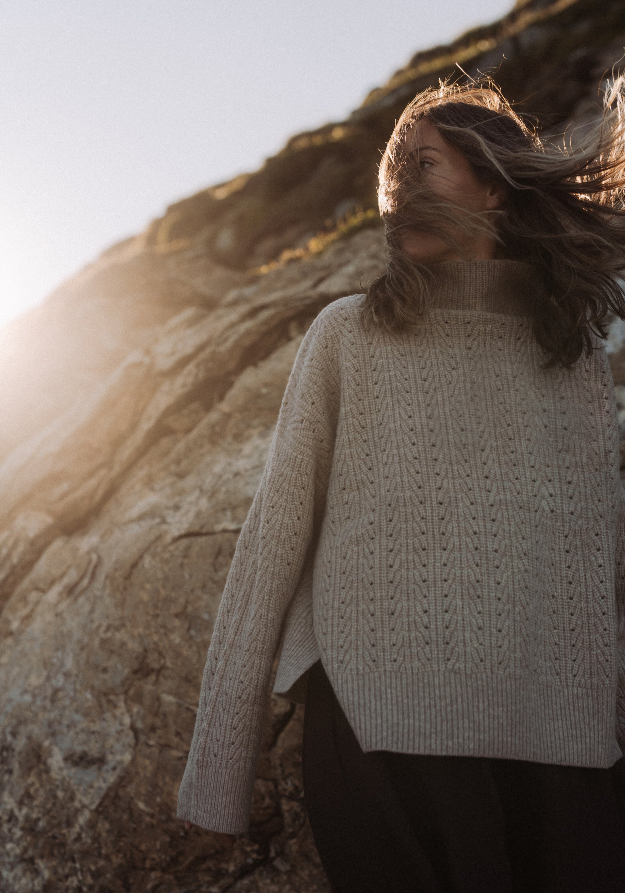 Pulover din lână - Structure Oat Melange