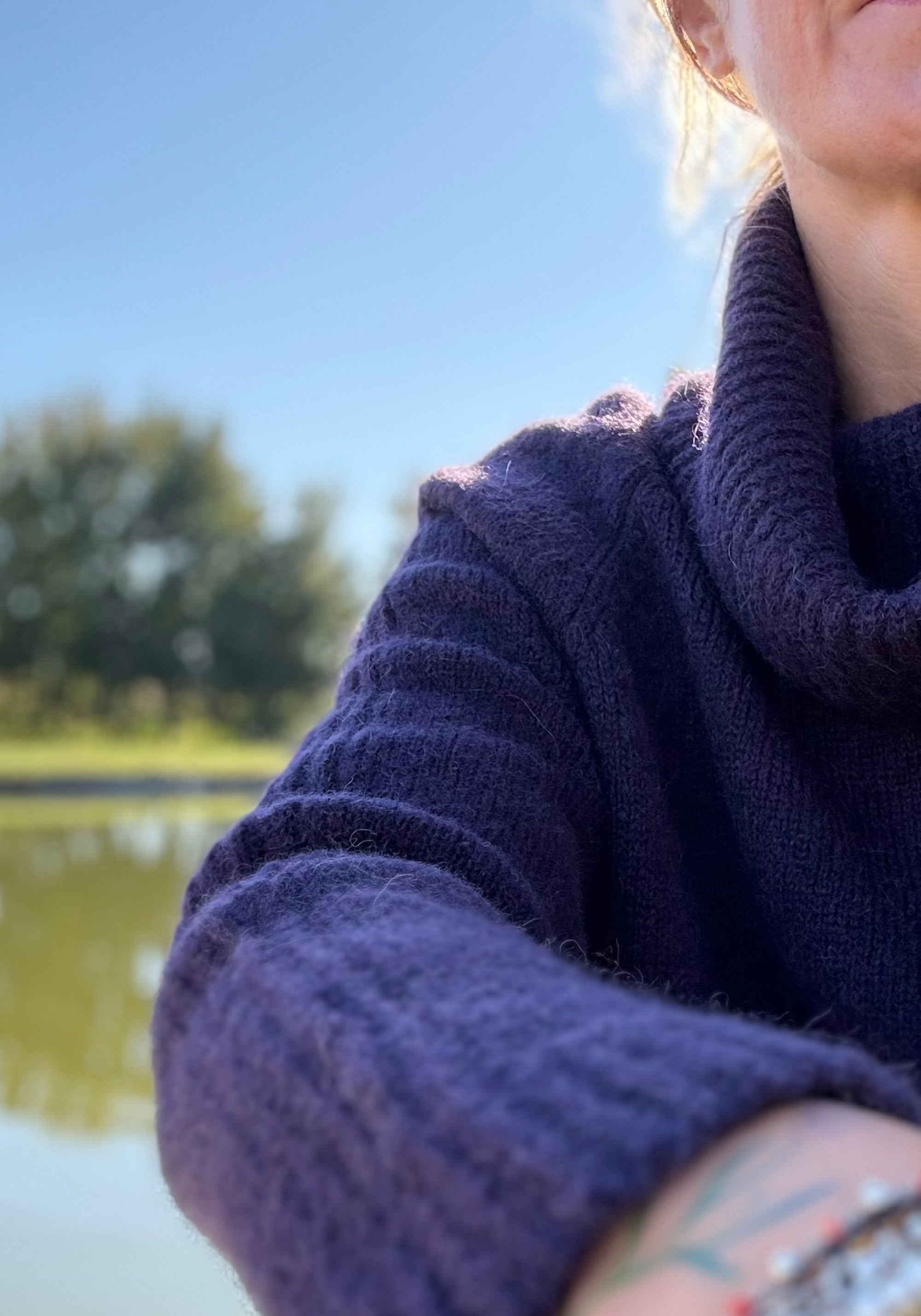 Pulover femei baby alpaca - Bleuenn Eggplant