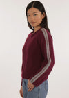 Pulover femei baby alpaca - Ilda Plum/Grey
