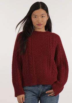 Pulover femei baby alpaca - Ivan Bordeaux