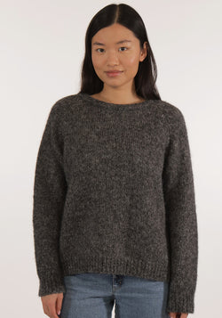 Pulover femei din alpaca și bumbac Pima - Danae Anthracite