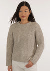 Pulover femei din alpaca și bumbac Pima - Iris White/Grey