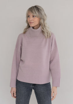 Pulover femei din lână merinos și cașmir - Rose