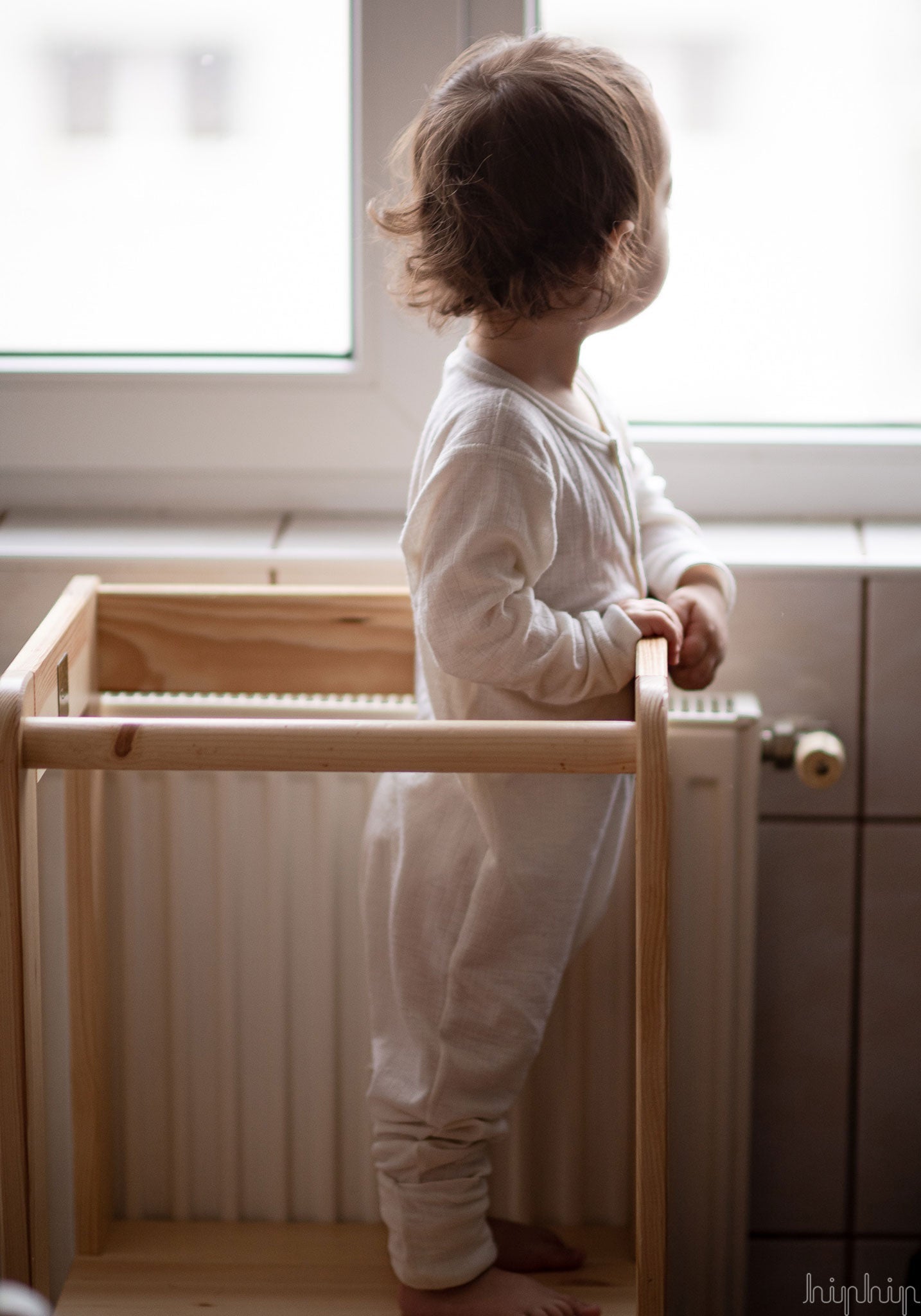 Jumpsuit cu șosete din lână merinos - Basic White Joha HipHip.ro