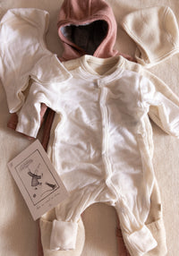 Jumpsuit cu șosete din lână merinos - Basic White Joha HipHip.ro