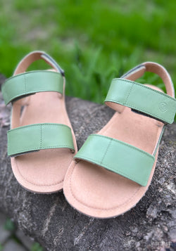 Sandale Barefoot din piele - Natrix Green Moss