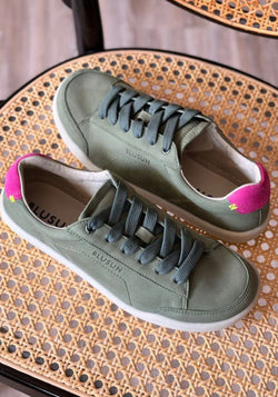 Sneakers Barefoot femei din piele - Green