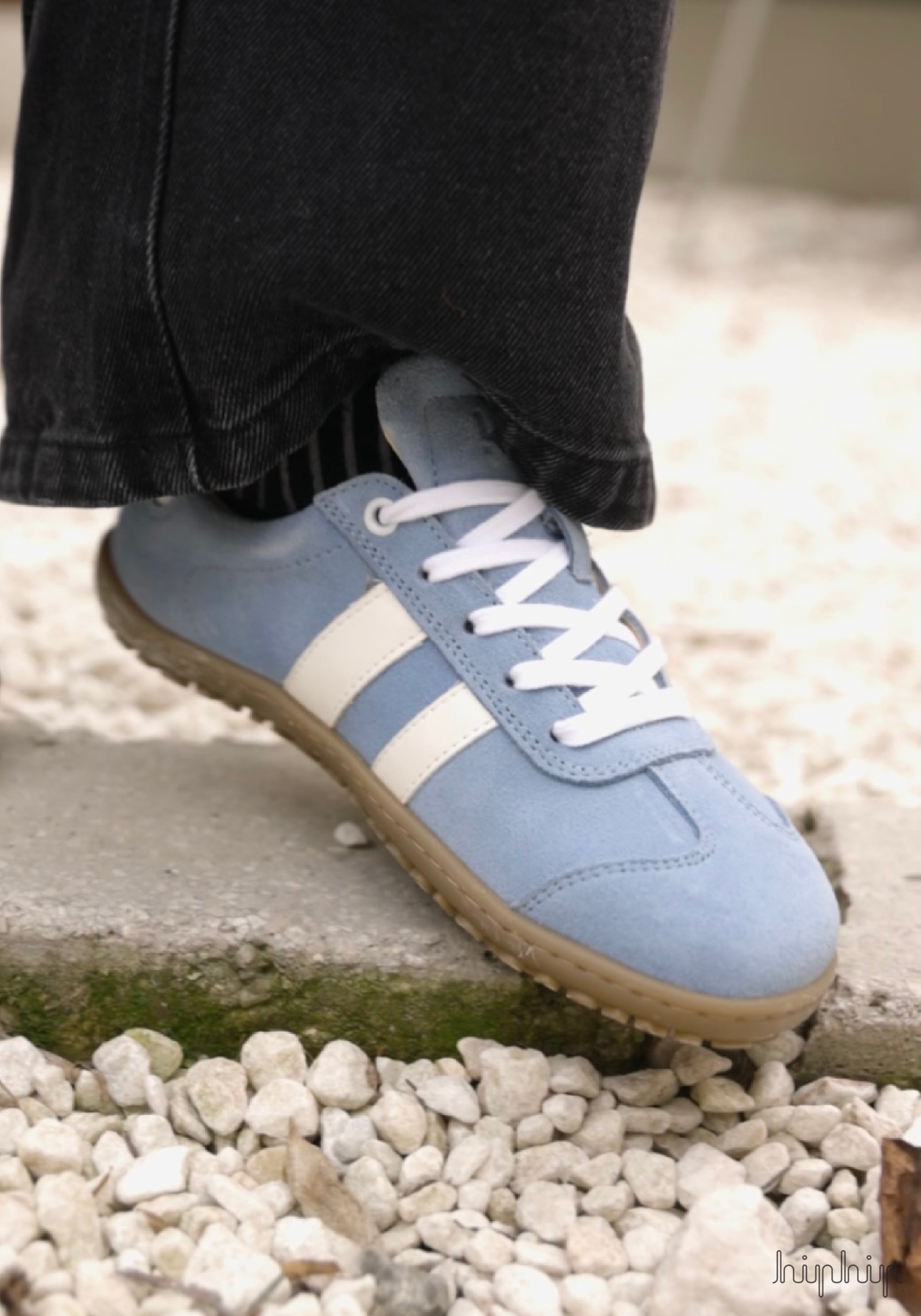 Sneakers Barefoot femei din piele - Ila Light Blue