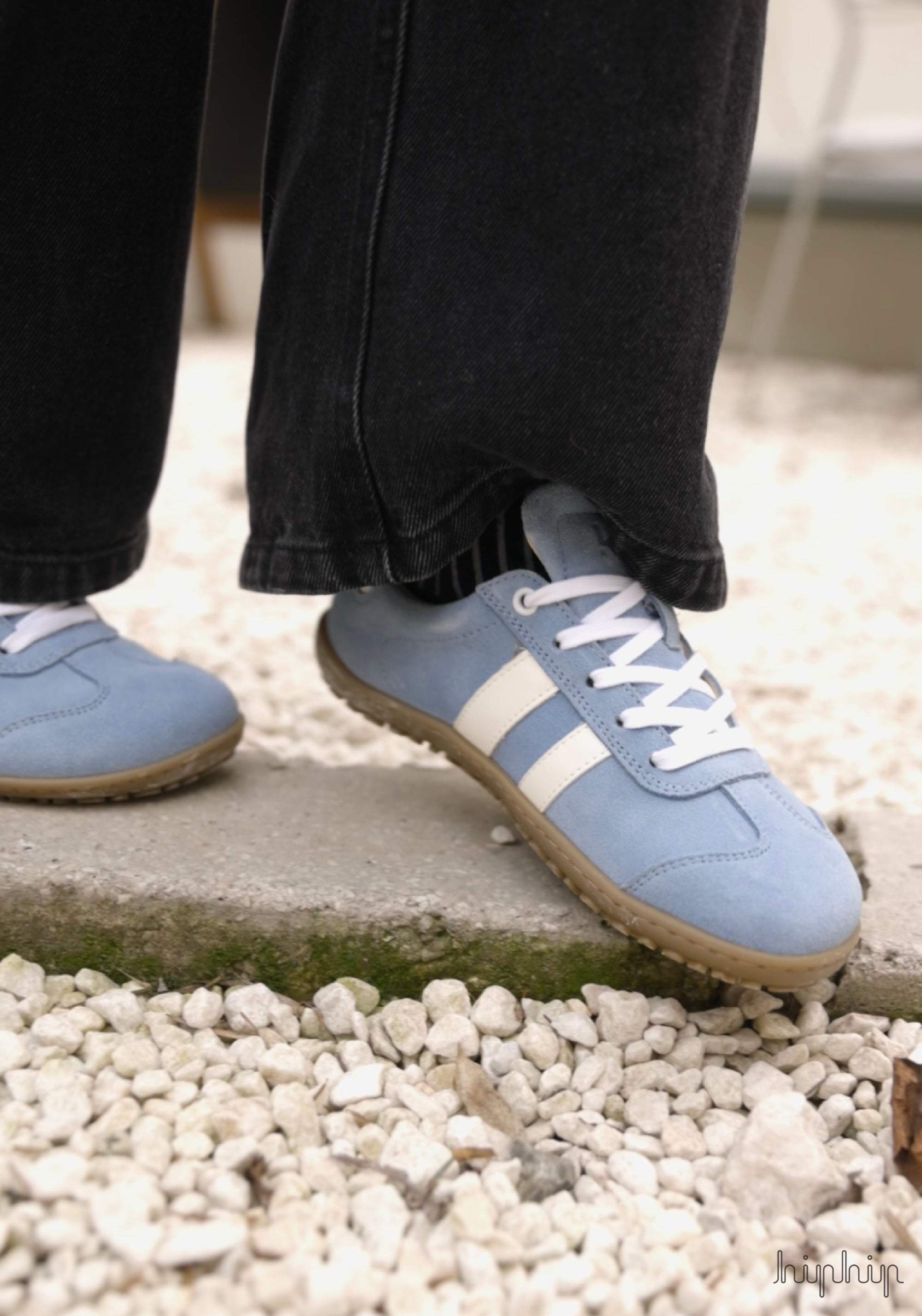 Sneakers Barefoot femei din piele - Ila Light Blue