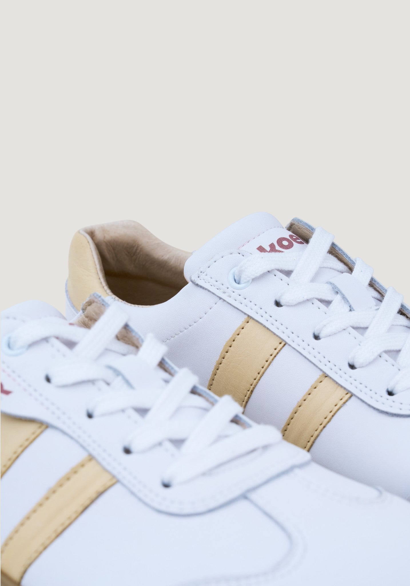 Sneakers Barefoot femei din piele - Ila Offwhite/Beige