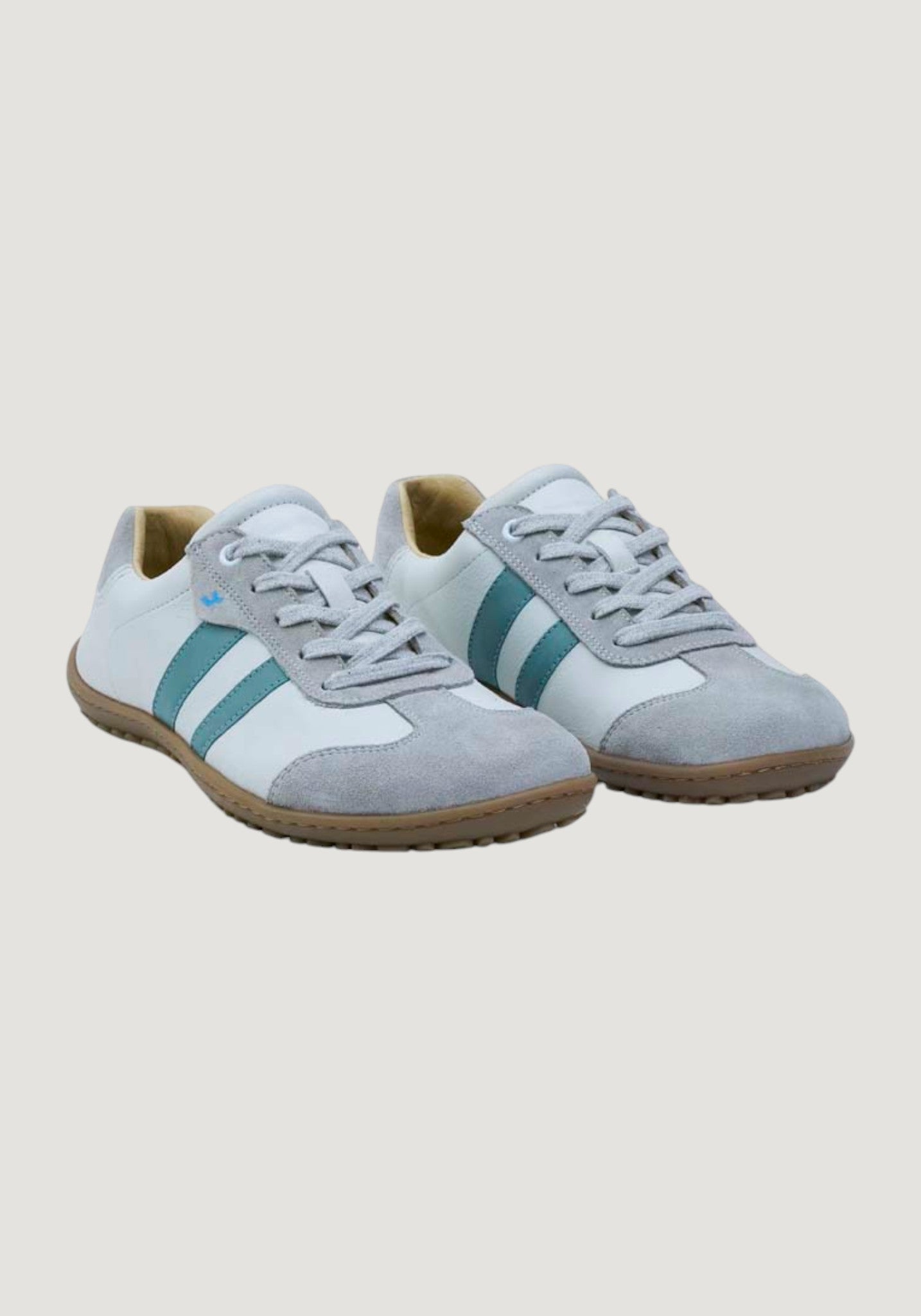 Sneakers Barefoot femei din piele - Ila Offwhite/Mint