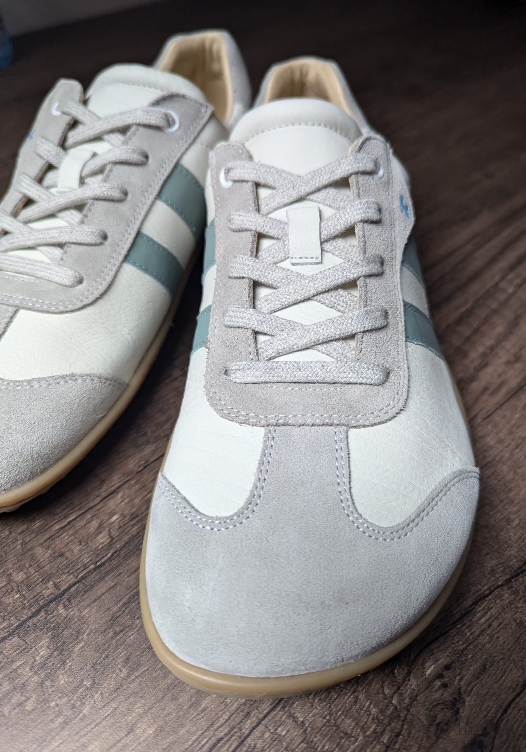 Sneakers Barefoot femei din piele - Ila Offwhite/Mint