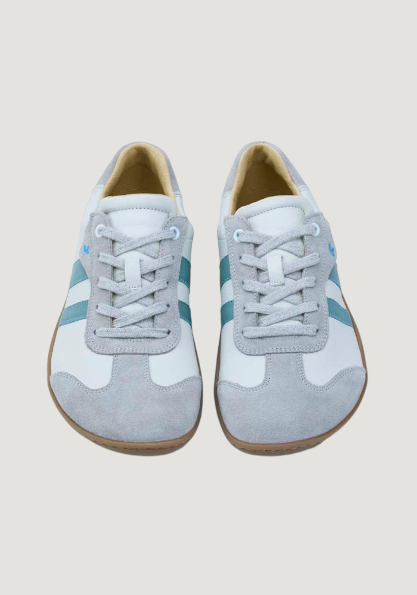 Sneakers Barefoot femei din piele - Ila Offwhite/Mint