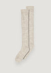 Șosete chunky femei din lână merinos și bambus - Knee Megan Light Brown 37-39