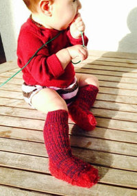 Șosete cu talpă plușată din lână pentru cizme - Poppy Red Hirsch Natur HipHip.ro