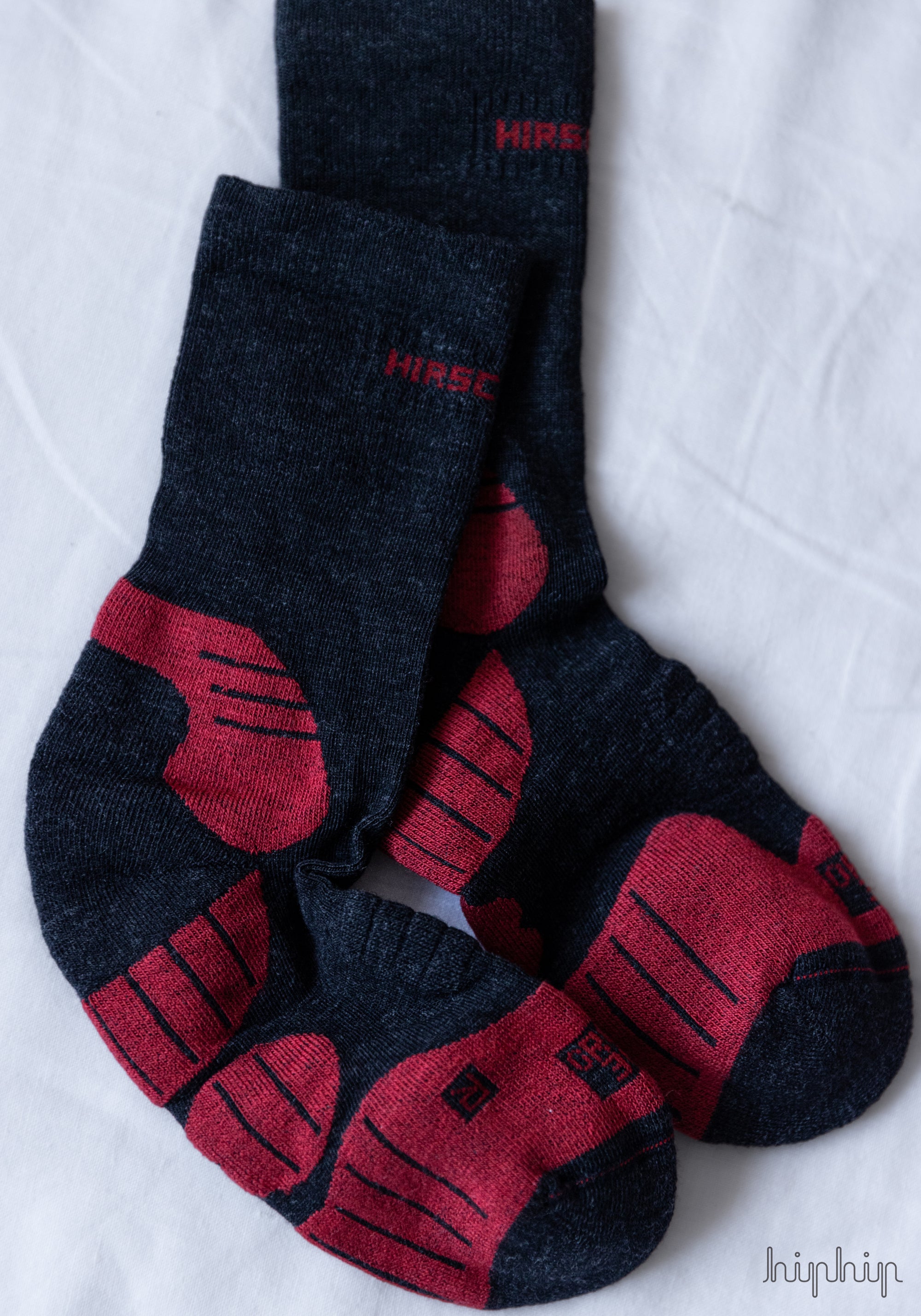 Șosete Outdoor adulți cu talpă plușată din lână merinos - Mika Red
