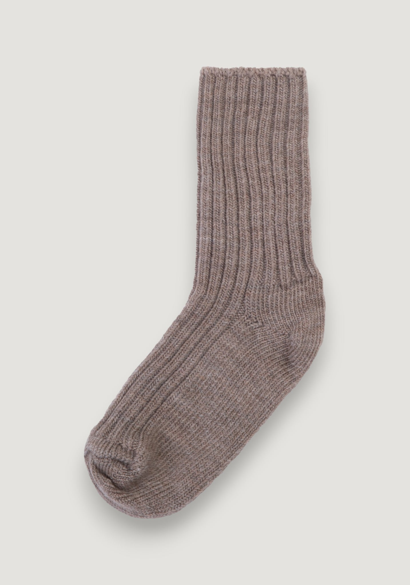 Șosete Rib din lână merinos (copii și adulți) - Sand Melange