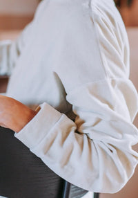 Sweatshirt catifea femei din bumbac - Acentra Almond Milk S