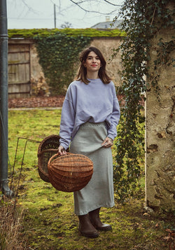 Sweatshirt molton femei din bumbac - Acentra Lavender Aura Poudre Organic HipHip.ro