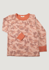 Bluză din lână merinos și bumbac - Camouflage Peach Joha HipHip.ro