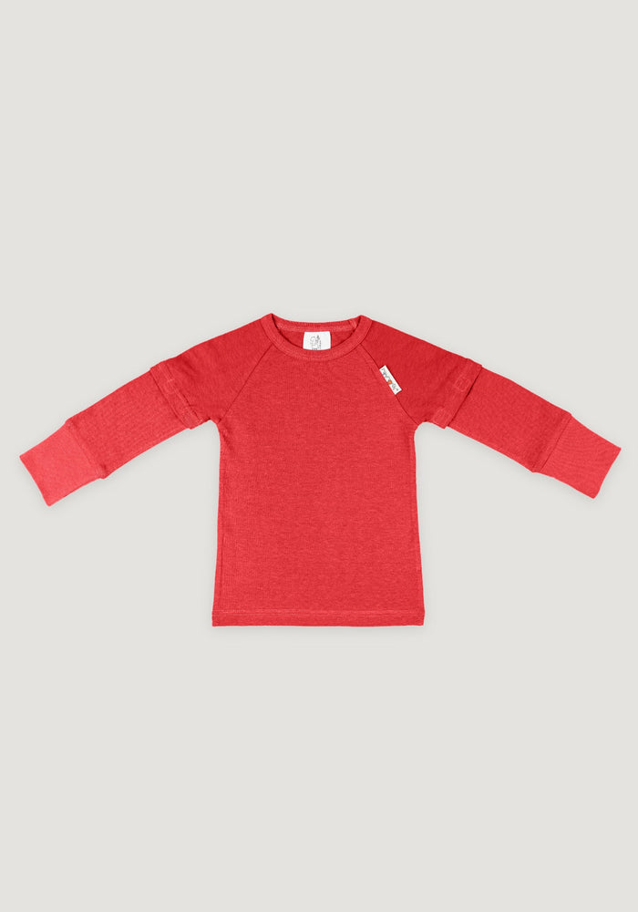 Bluză/Tricou (2 în 1) din cânepă și bumbac - Poppy Red 1-2/2,5 ani (80-92/98 cm)