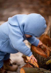 Cagulă dublată fleece din lână merinos - Blue Allure Joha HipHip.ro