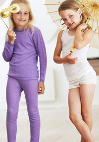 Colanți Eyelet din lână merinos și mătase - Basic Purple Joha HipHip.ro