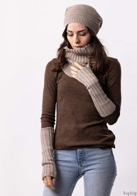 Manșete adulți din baby alpaca - Beige Melange De Colores HipHip.ro