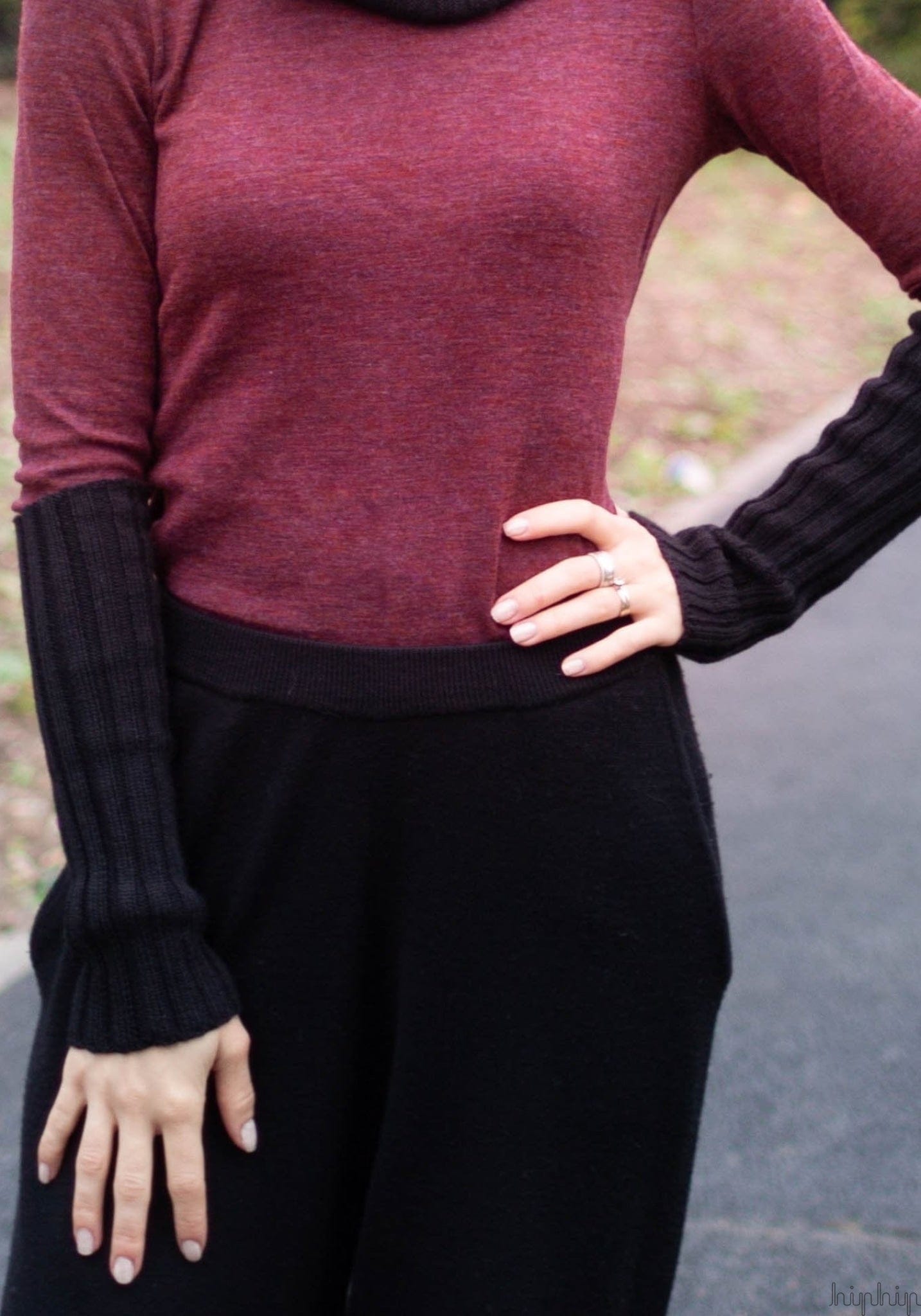 Manșete adulți / Jambiere copii din baby alpaca - Black De Colores HipHip.ro