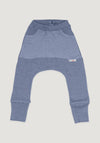Pantaloni baggy din lână merinos - Kangaroo Blue Mist ManyMonths HipHip.ro