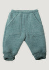 Pantaloni fleece din lână merinos - Aqua Melange 80